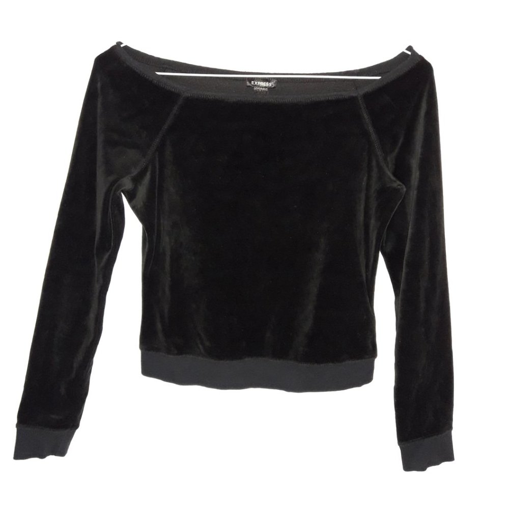 Off-the-shoulder Velvet Blouse